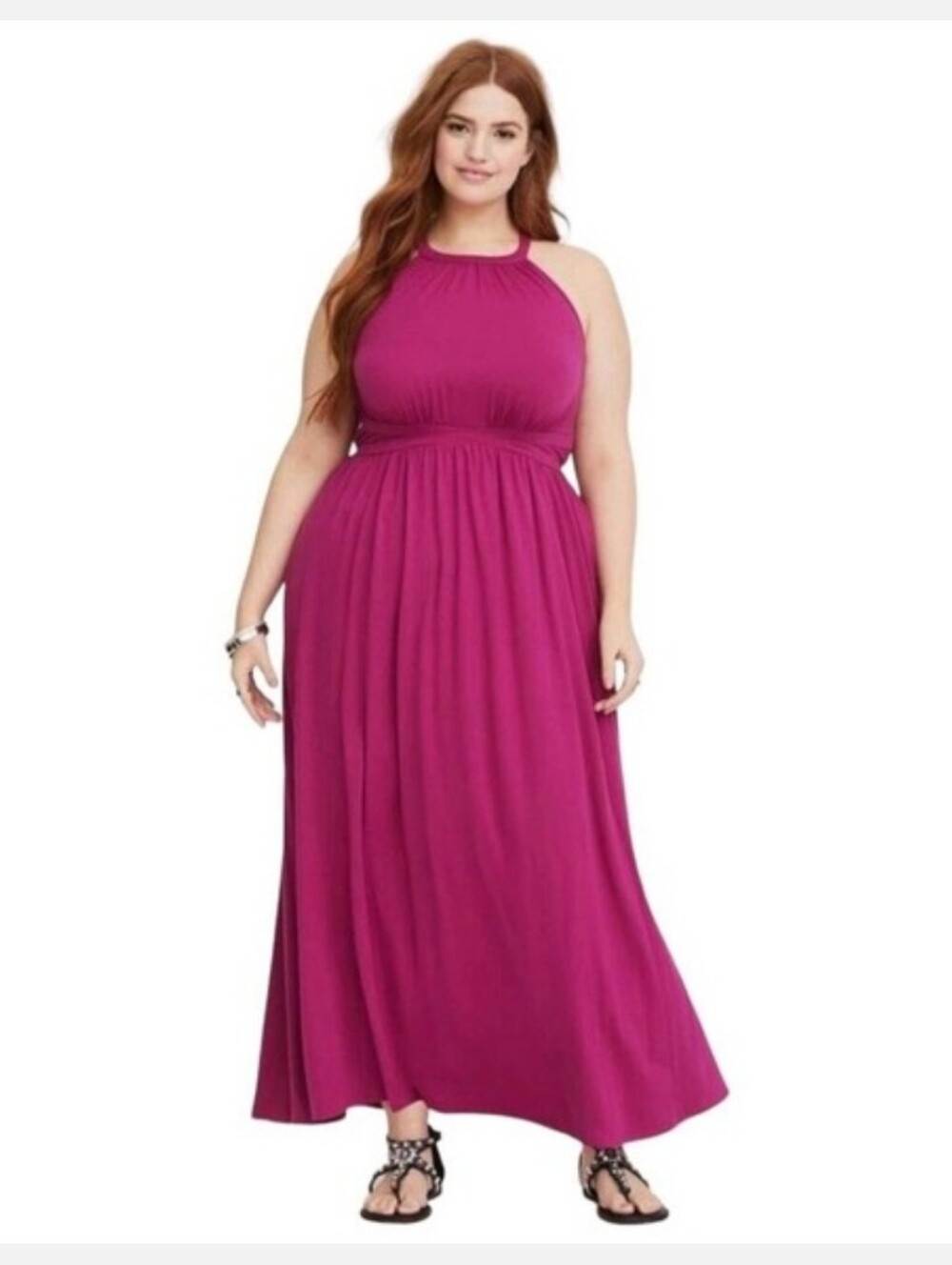 New! 3x [Torrid] High Neck Raspberry Pink Maxi Dress